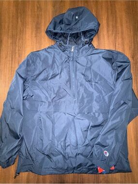 Champion Navy Pullover Windbreaker Jacket with Hood